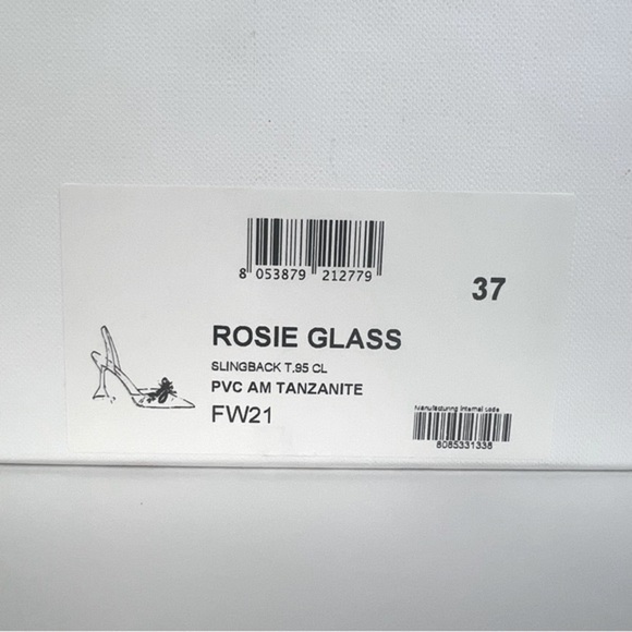 Amina Muaddi Rosie Crystal-Embellished Transparent Slingback Pumps. Size:37. NIB - Picture 5 of 17